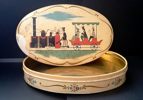 Vintage scatola latta - latta, ovale